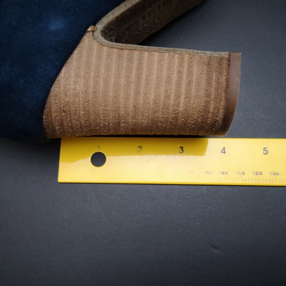 Chelsee-Girl Exalted Ladies Size 7 Navy Faux Fur Lined Faux Suede Booties - Picture 9 of 9